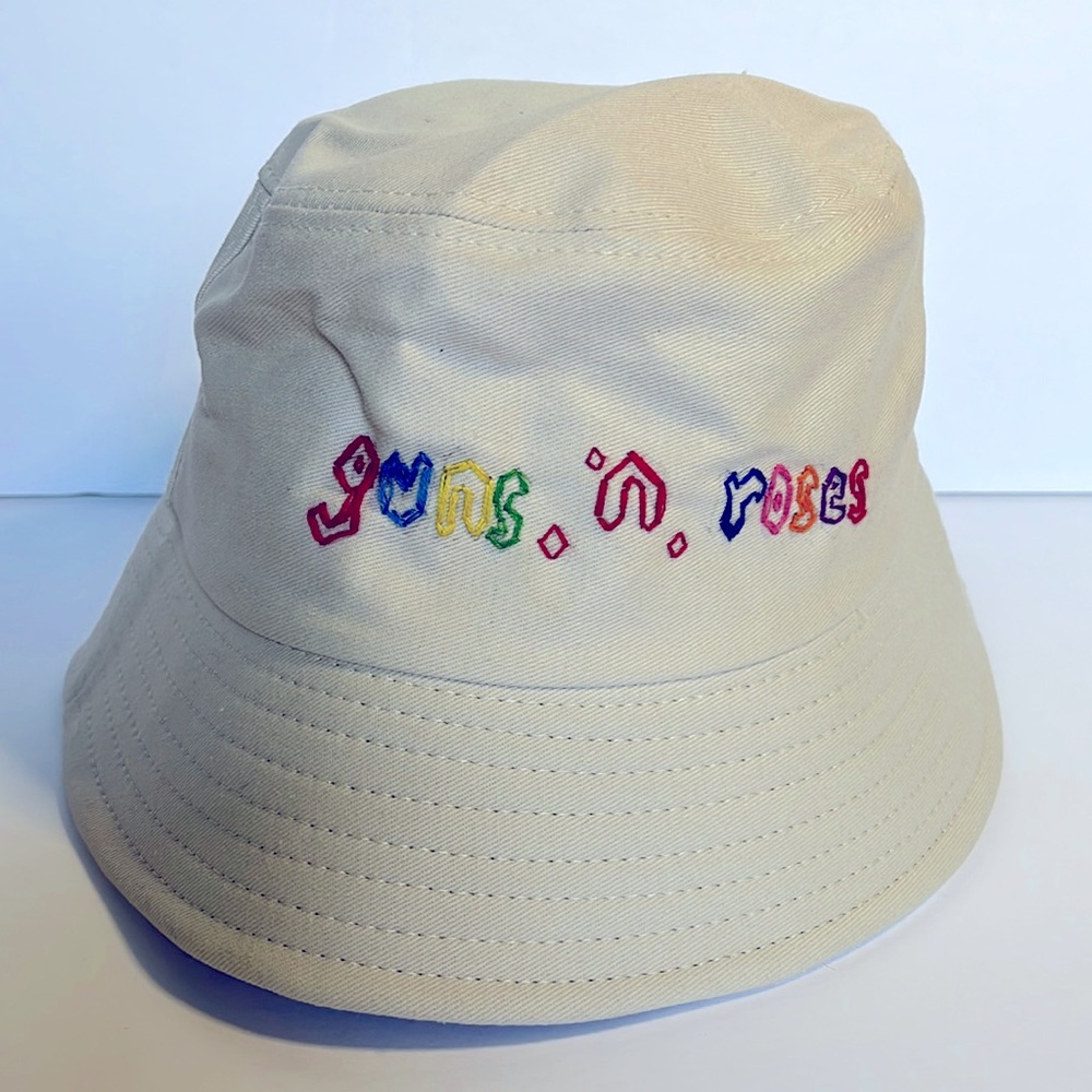 Hand Embroidery Bucket Hat Guns N Roses Festival OOAK Hand Embroidered Boho - Picture 2 of 14